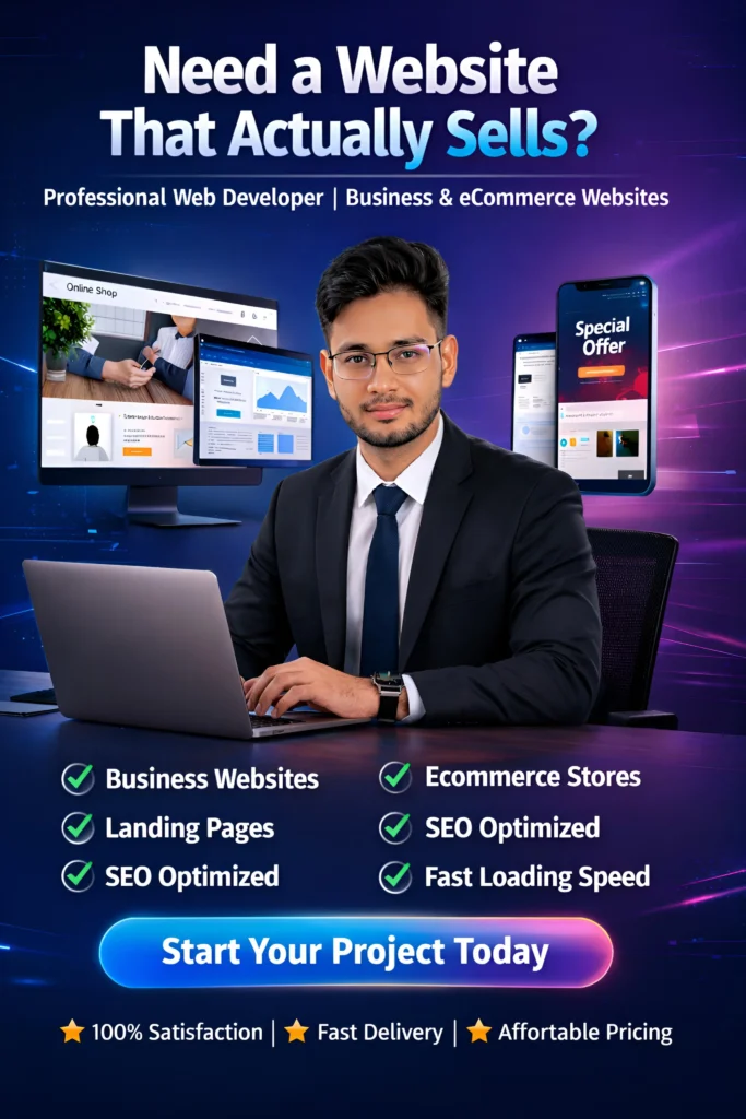 Professional WordPress and Shopify website development services by Harshit Grover